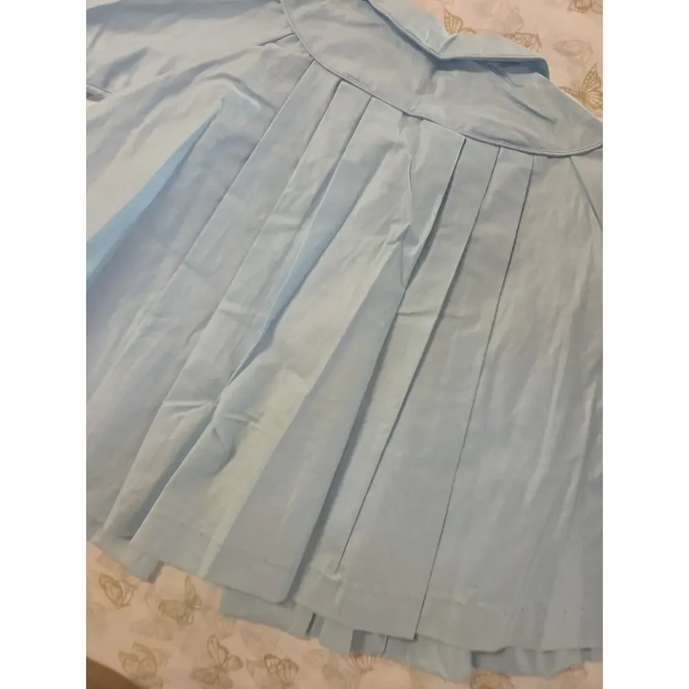 Vintage Pleated 1950s Baby Coat 6 Mos Blue